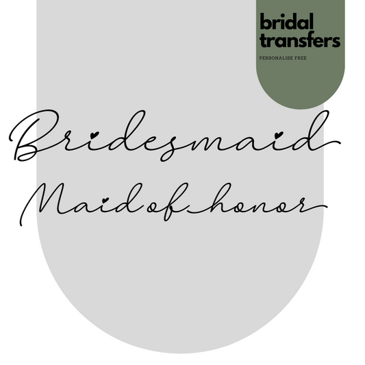 bridesmaid iron on transfers